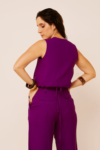 Blusa Carol - Crepe Roxo Ameixa