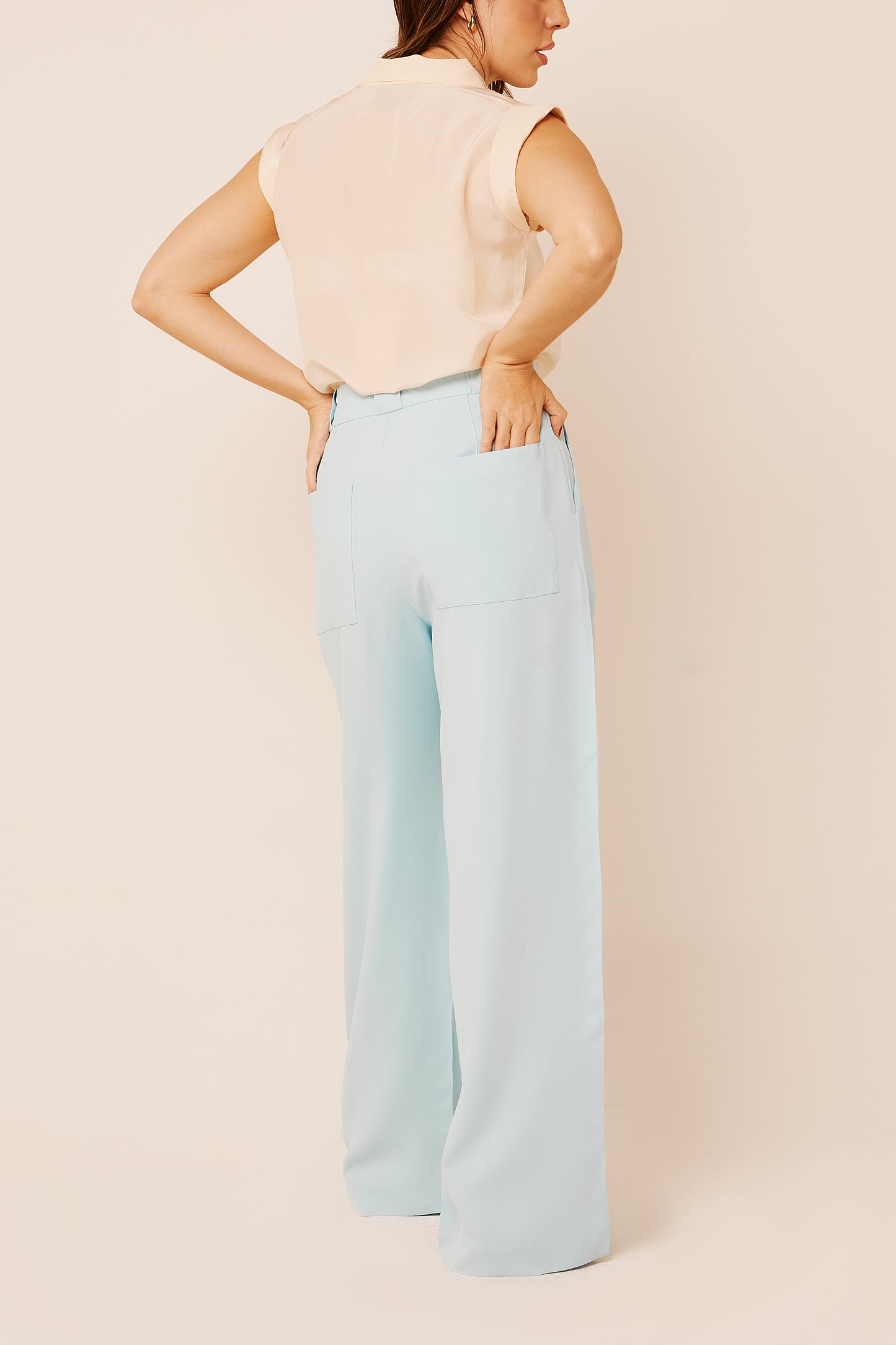 Calça Pantalona Catarina Azul Turquesa