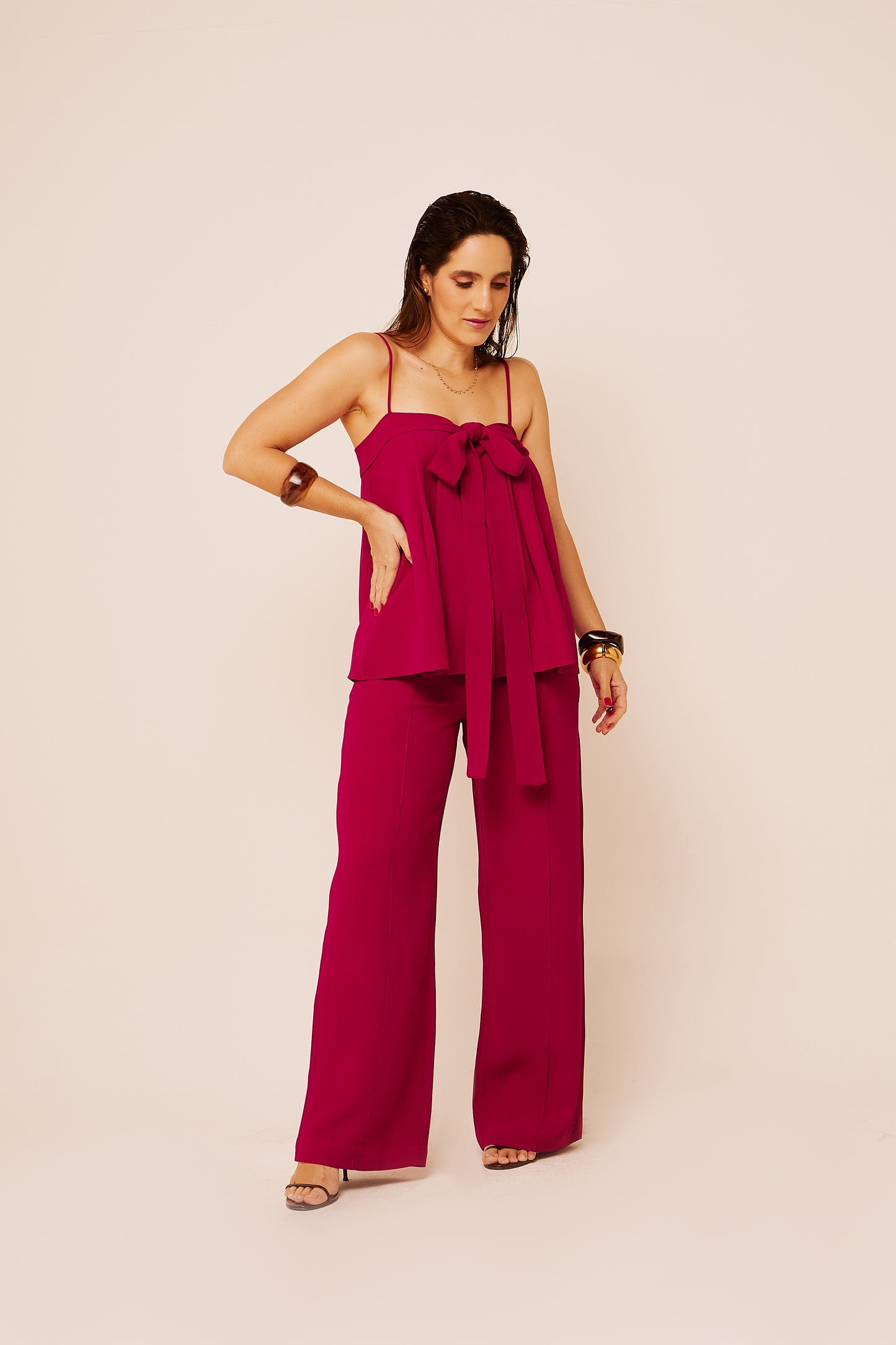 Calça Pantalona Elizabeth Magenta