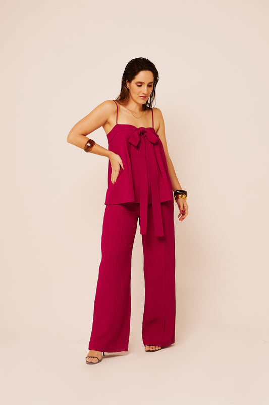 Calça Pantalona Elizabeth Magenta