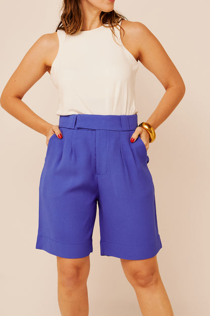 Bermuda New Florence - Crepe Azul Royal