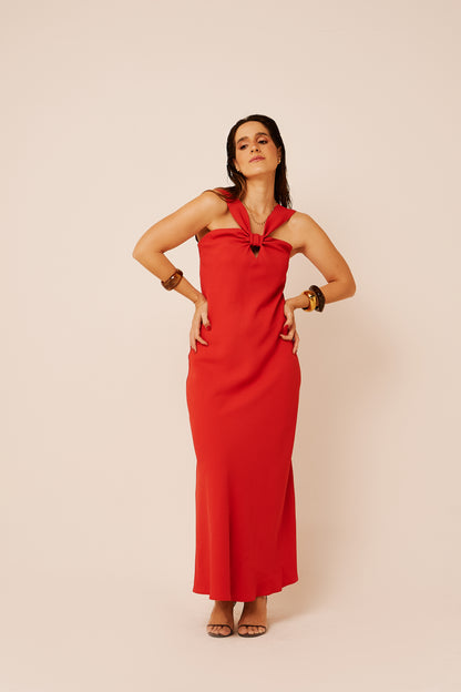 Vestido Slip Luara – Crepe Vermelho