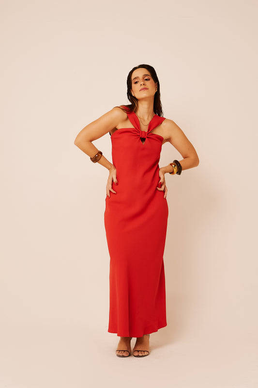Vestido Slip Luara – Crepe Vermelho