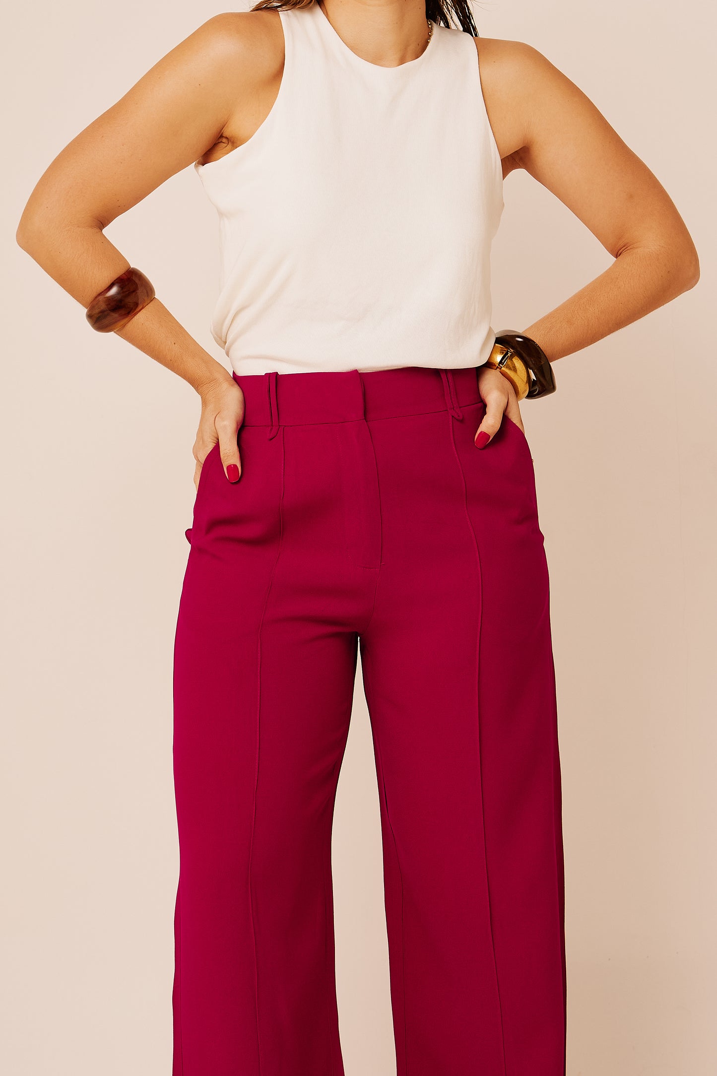 Calça Pantalona Elizabeth Magenta