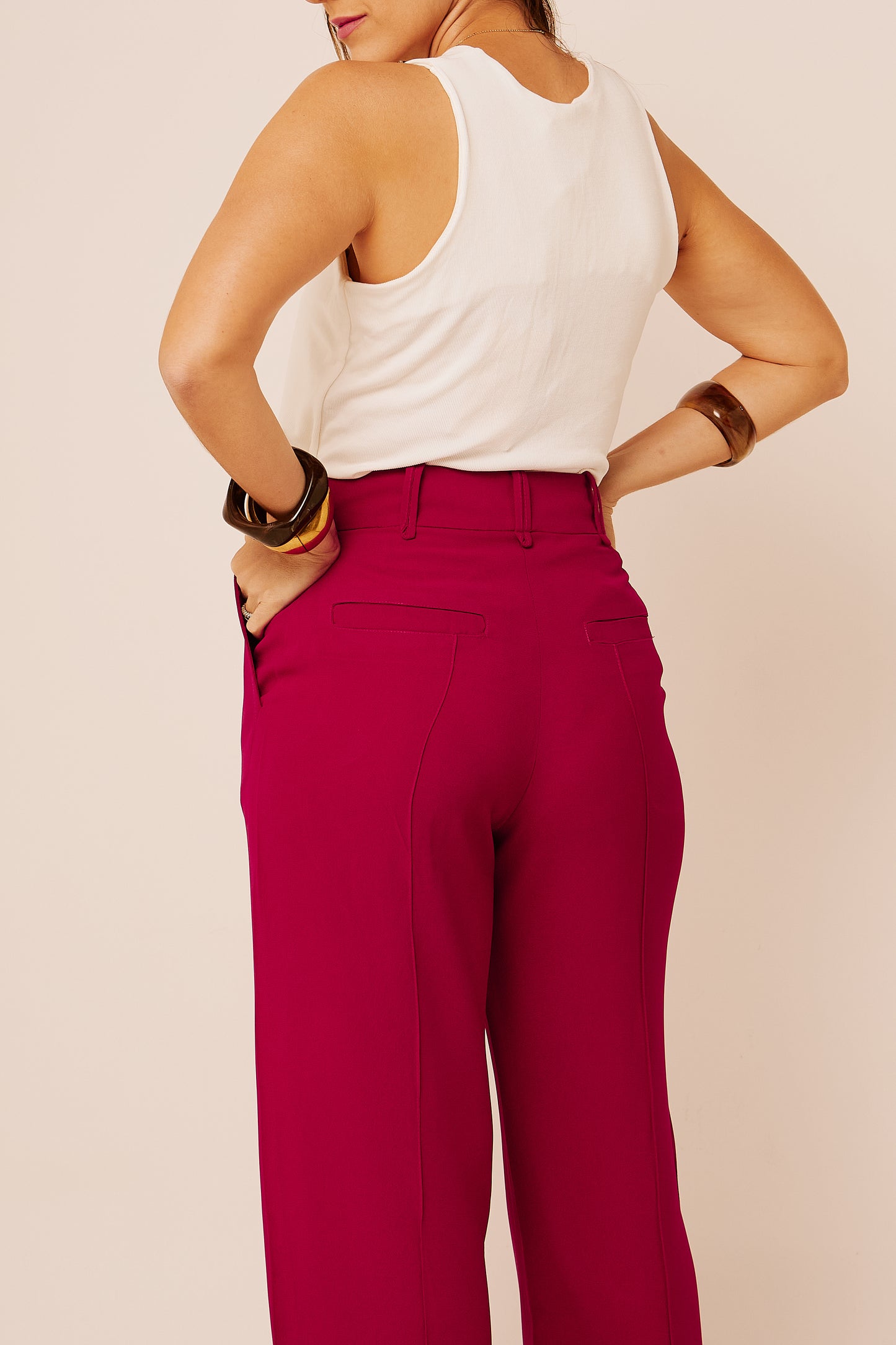 Calça Pantalona Elizabeth Magenta