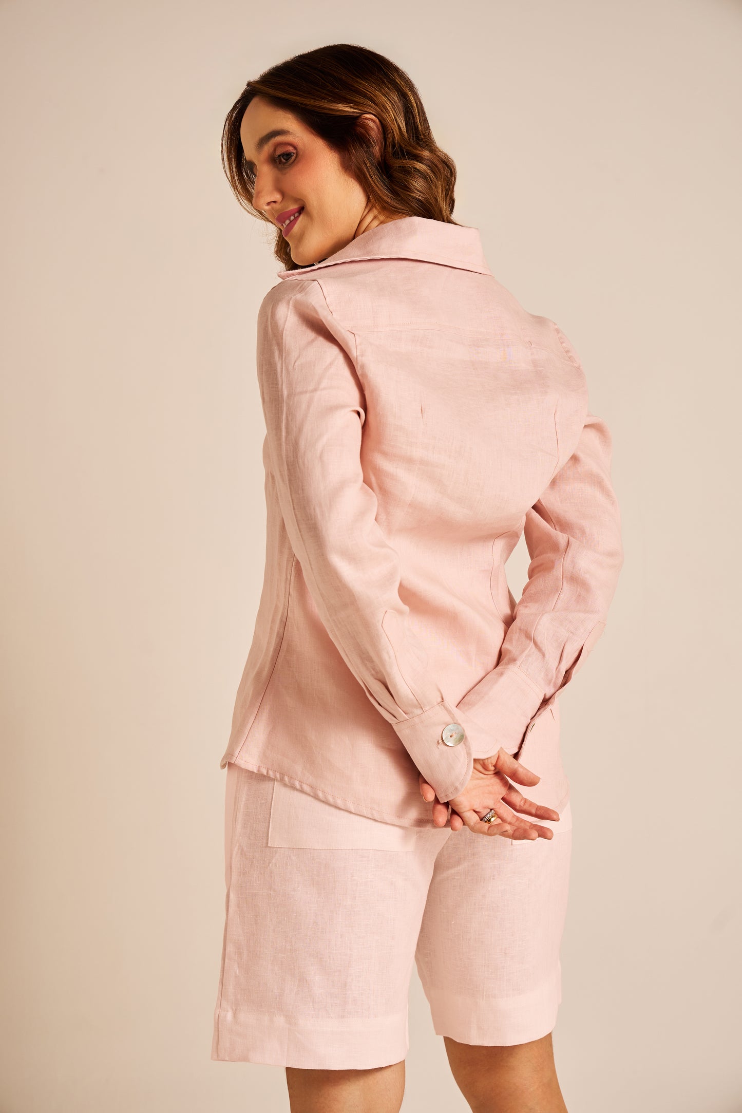 Camisa Anna Manga longa Pessego
