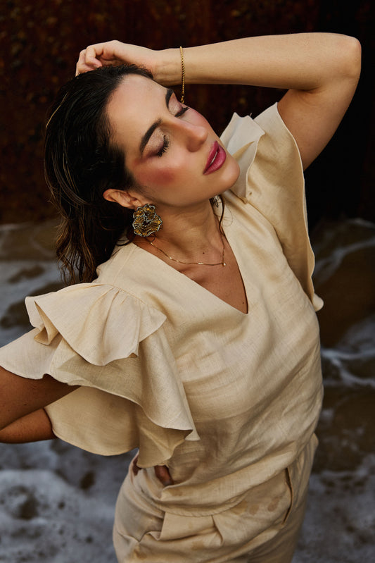 Blusa New Brickel Bege