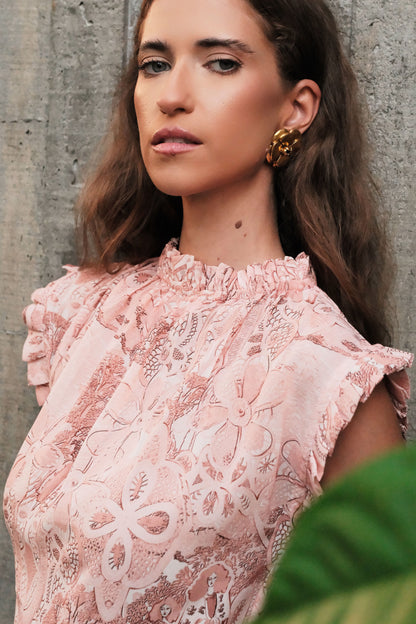 Blusa Silvia Estampa Sofia Rosê