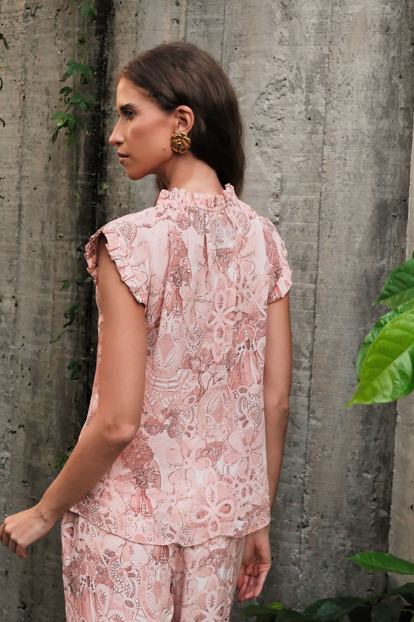 Blusa Silvia Estampa Sofia Rosê