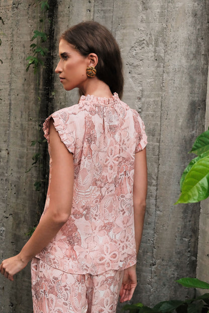 Blusa Silvia Estampa Sofia Rosê