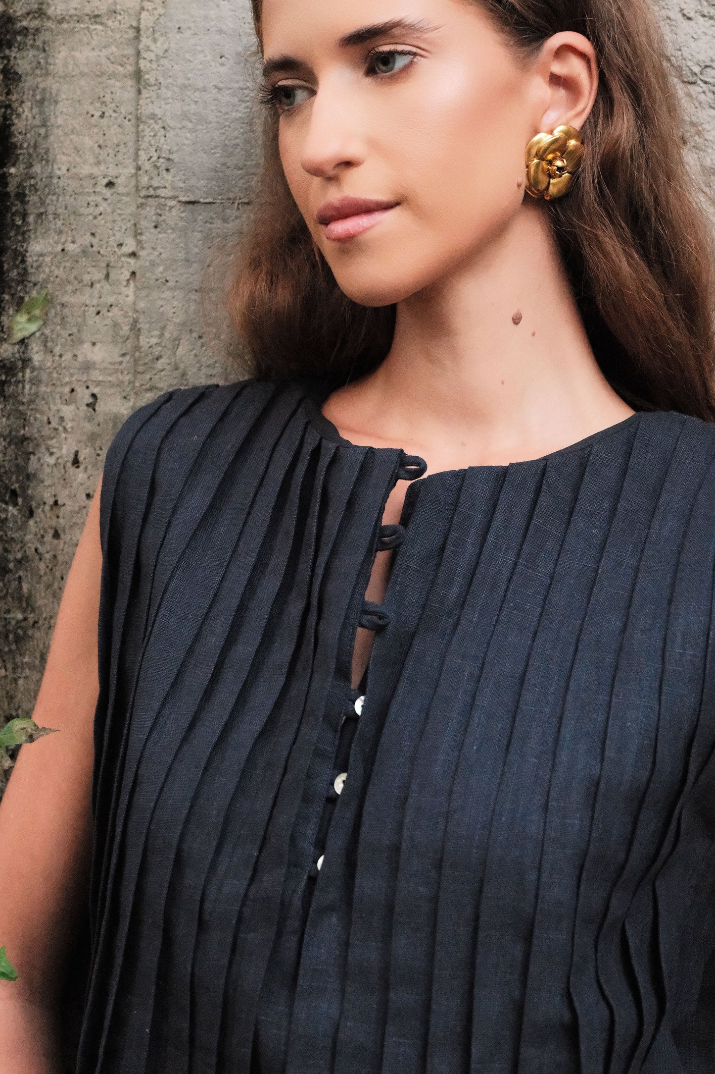 Blusa Sara Linho Azul Noite