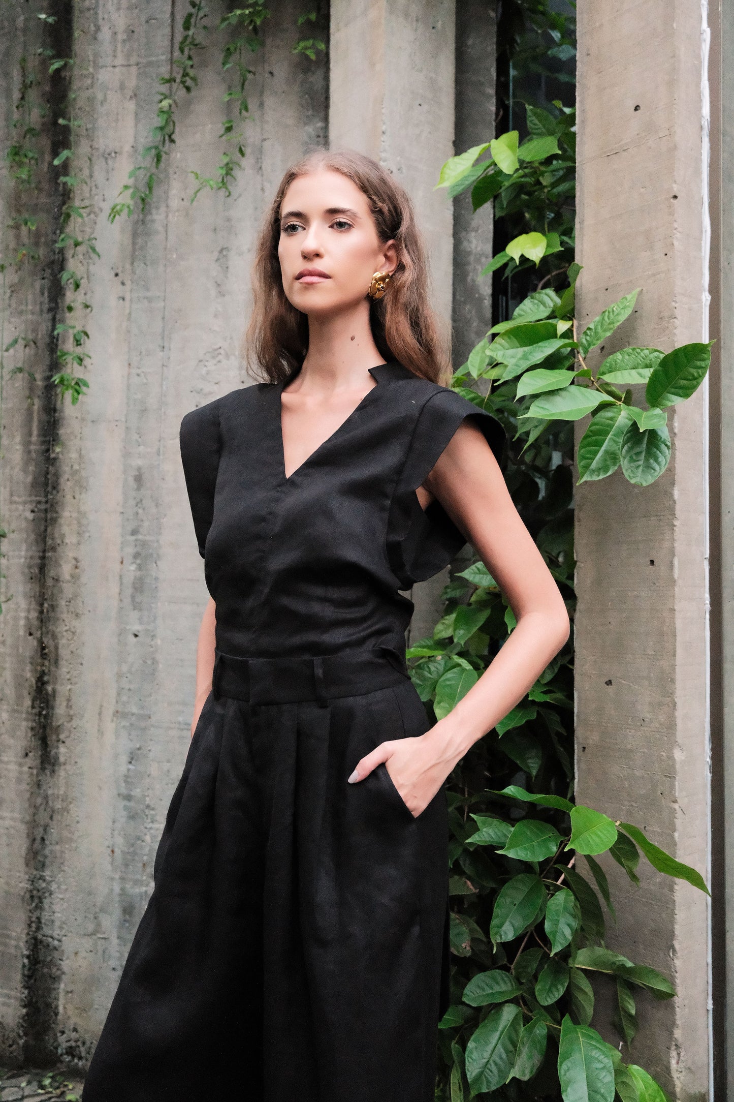 Blusa Clarissa Linho Preto