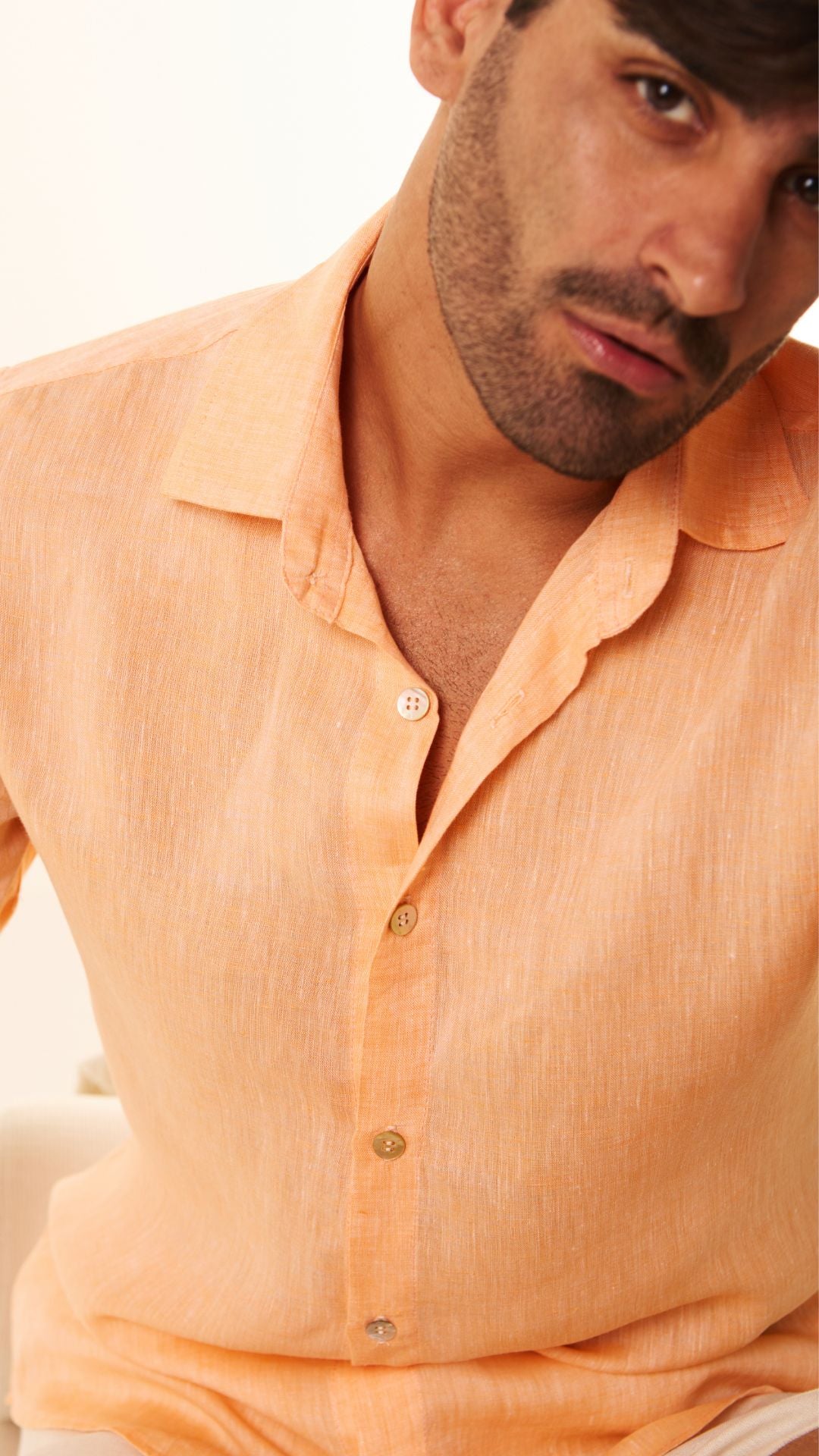 Camisa Masculina Manga Curta Laranja