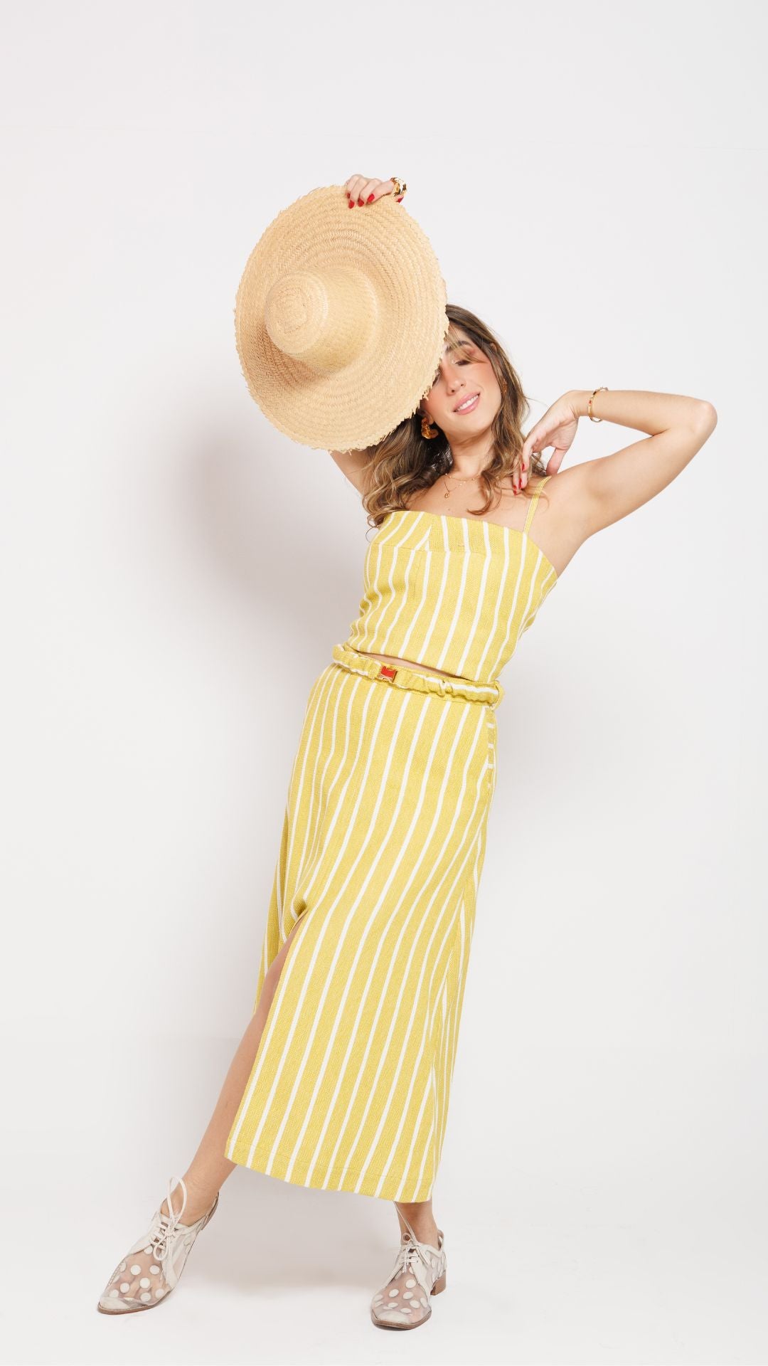 Cropped Betina Listrado Amarelo