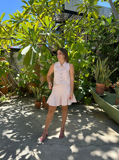 Saia Luana Tweed Rosa