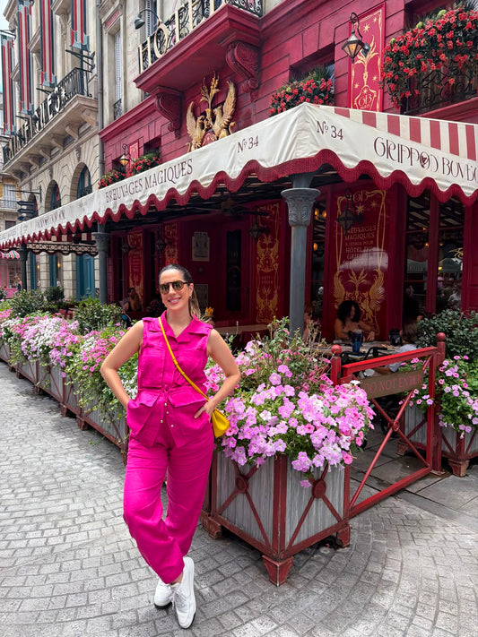 Parka Fernanda Linho Pink