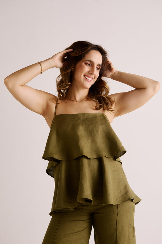 Blusa Paraty Linho Verde Selvagem