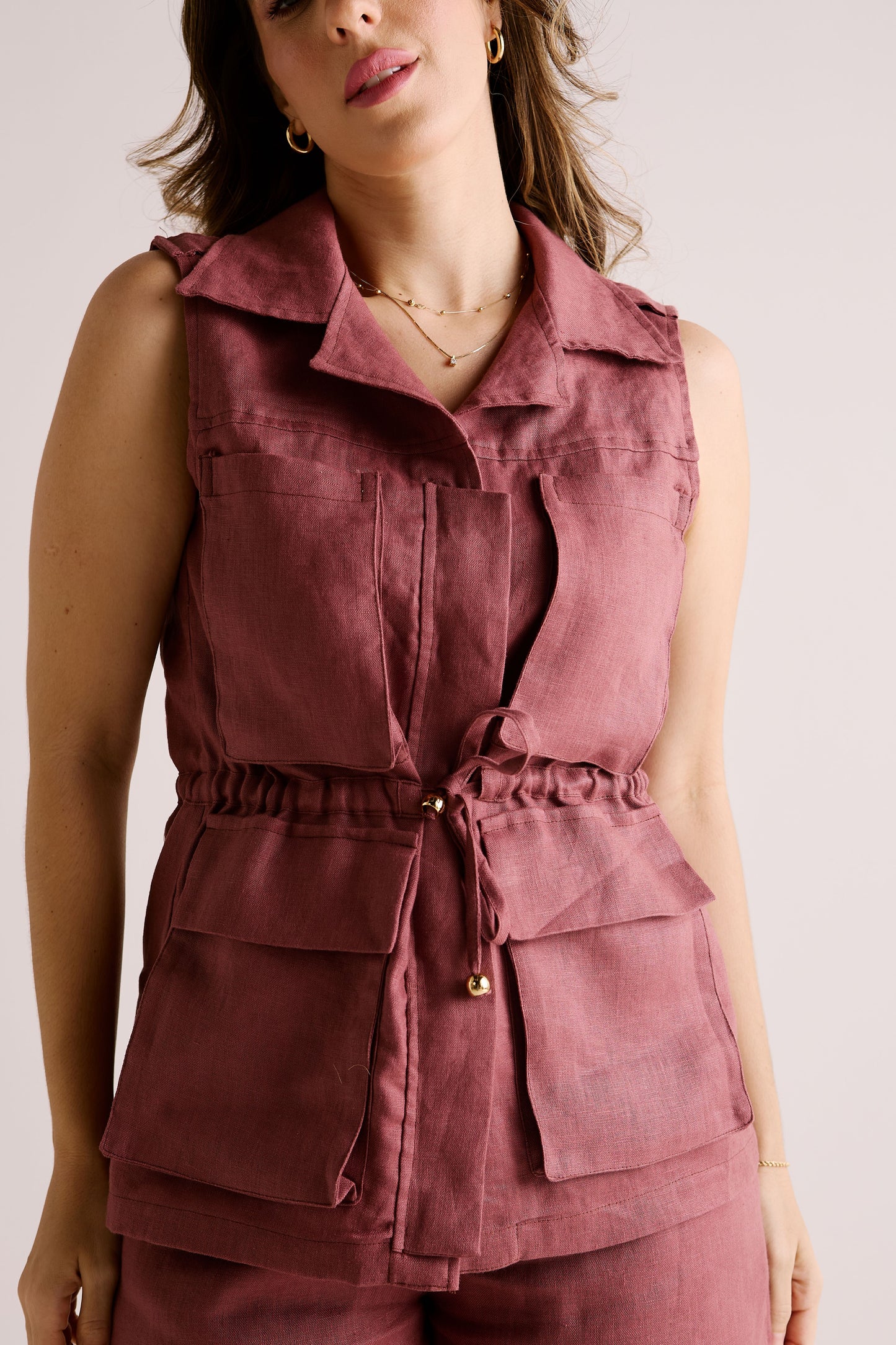 Parka Fernanda Linho Chocolate
