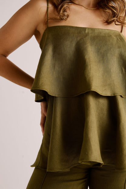 Blusa Paraty Linho Verde Selvagem
