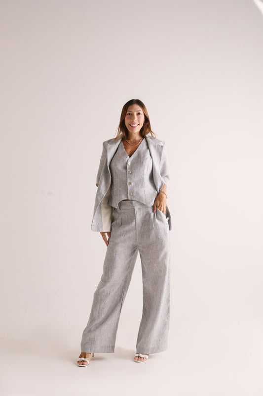 Calça Catarina Listra Azul Marinho