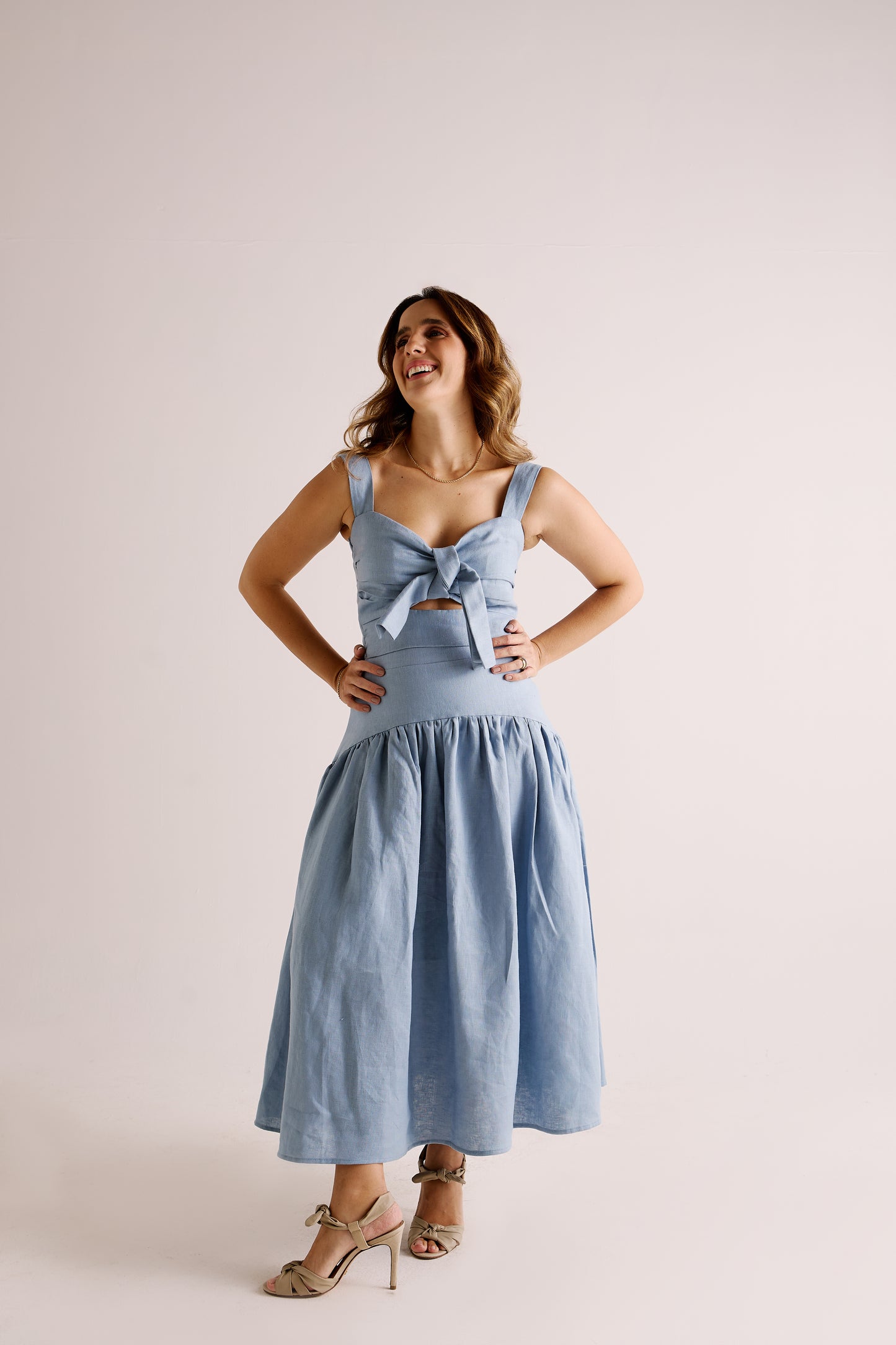 Saia Sophie Linho Azul Blue