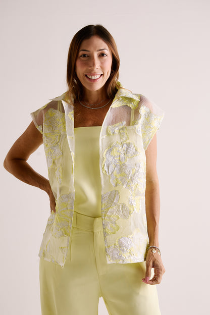 Casaqueto Isabel Jacquard Lime